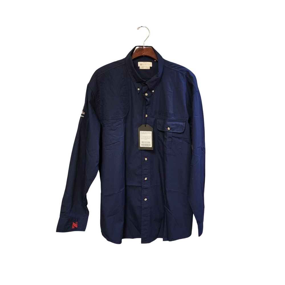Beretta Mens TM Shooting Shirt Navy Blue Long S size X Large New Personalized